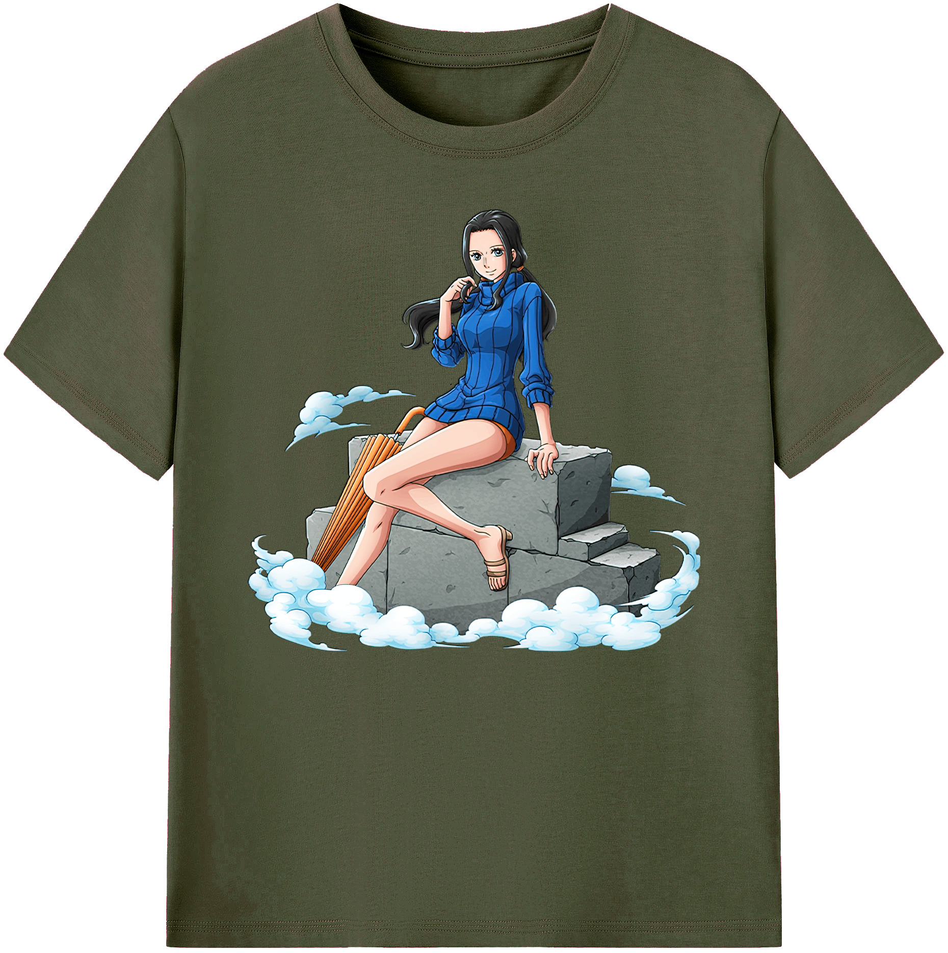 ワンピース ニコ・ロビン ONE PIECE Nico Robin 綿100％ メンズ半袖Tシャツ｜肌触りやわらか＆通気性
